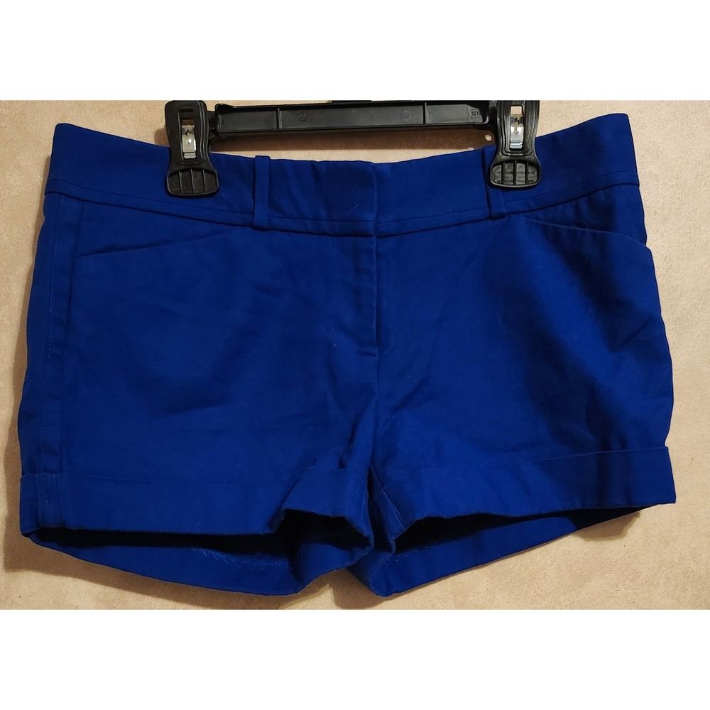 The Limited Cassidy Royal Blue Cuffed Chino Shorts Womens Size 2 Cotton Stretch